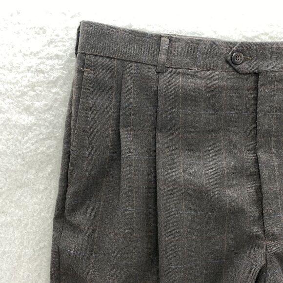 John Alexander Pants Men's 38x30 Gray Pleated Front Wool Preppy Corpcore USA - Picture 3 of 16